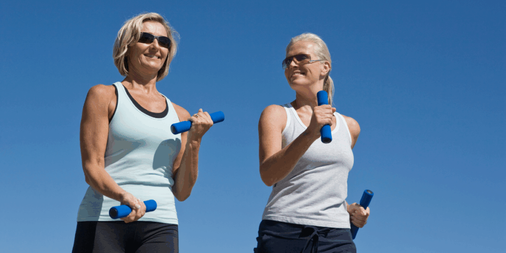 Women on walking with weights. Image that is part of 20 Wellness Trends for 2026.